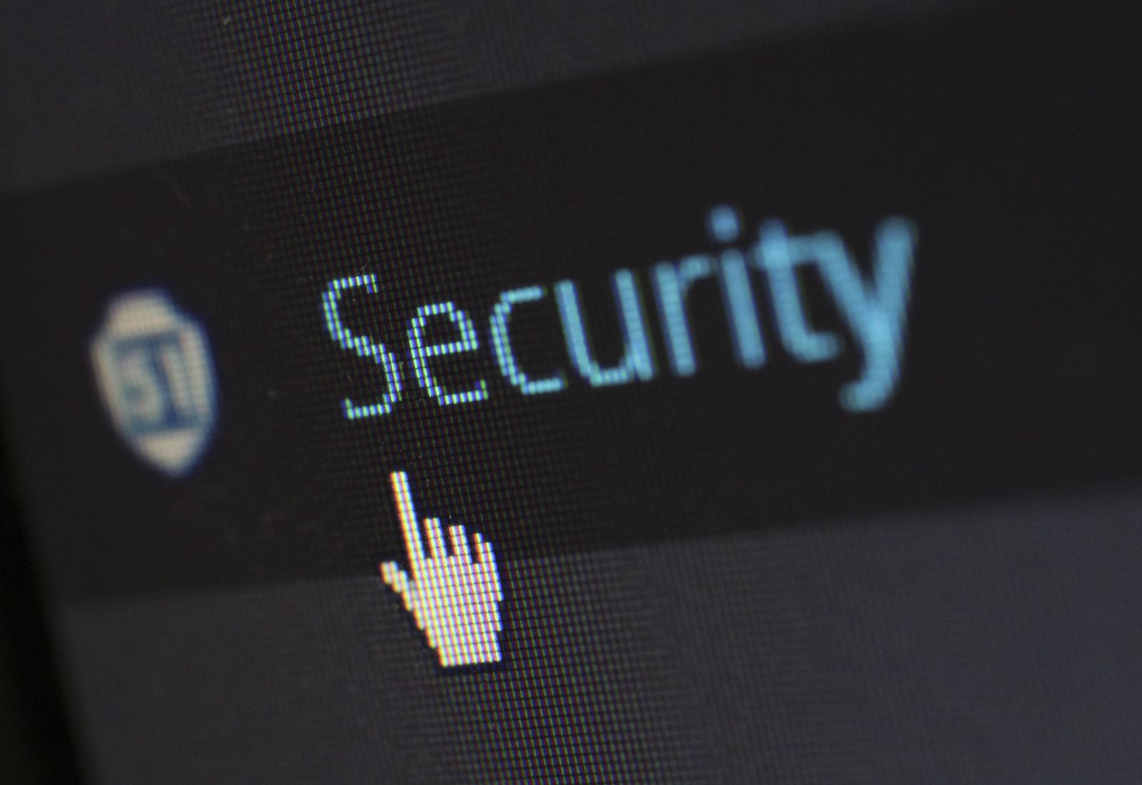 Close view of a screen showing digital security information